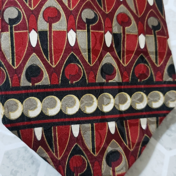 Henry Grethel Mens Necktie Tie Burgundy - Picture 2 of 4